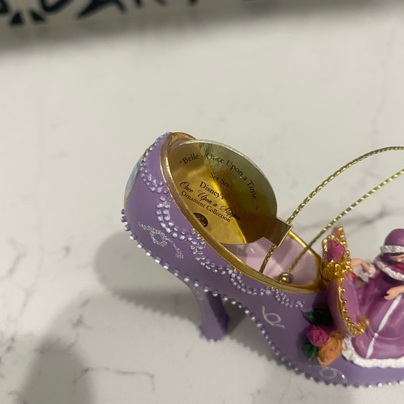 Disney's Once Upon a Slipper Shoe Ornament Bradford Exchange Belle’s Once Upon A - Picture 2 of 5